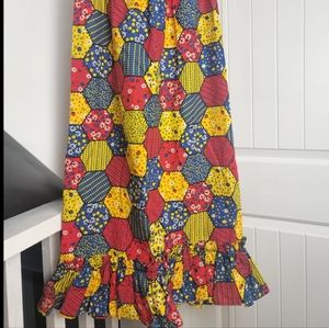 Vintage 60s 70s Hippie Wiggle Skirt Octagon Flower Power Bright Colorful 24x36"